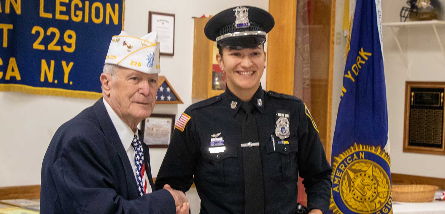 Paul Wojcik and Police Officer of the Year Patrolwoman Jenna Kiskiel